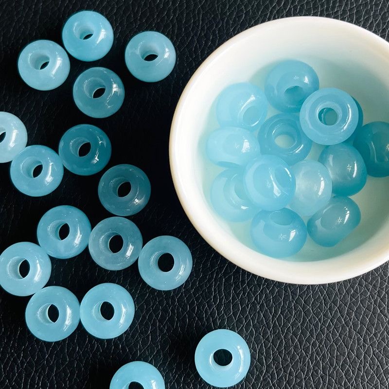 Beading - 10 pièces, perles naturelles bleu mer,