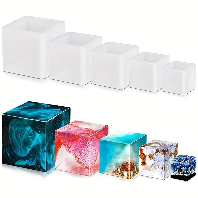 5 pièces moule en résine carré - Silicone Epoxy Resin Molds Set avis et prix